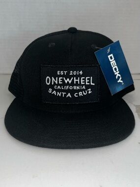 OneWheel Santa Cruz Ca Trucker Hat Cap Mesh Back Snapback Adjustable Black NWT